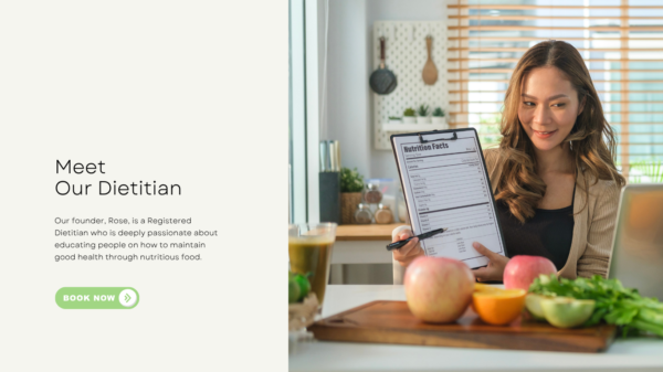 Responsive dietitian website homepage template designed by DigitalThink for nutrition professionals